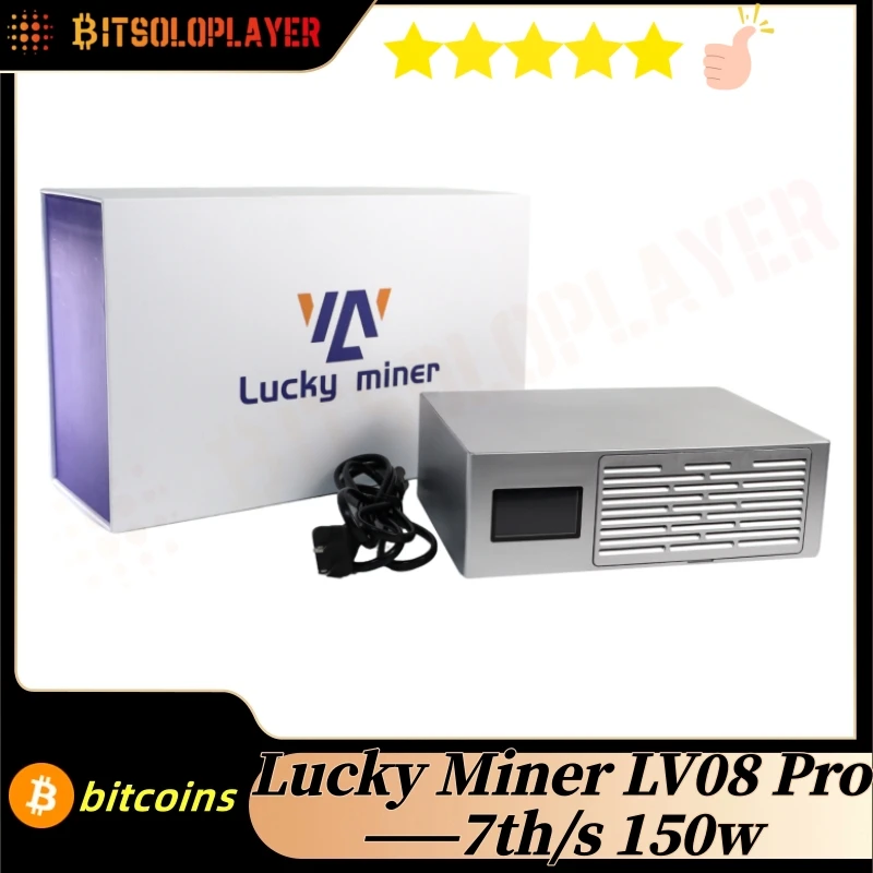 2026 New Lucky Miner LV08 Pro 7TH/s Bitcoin Miner Silent Mini ASIC Crypto Miner Support SHA256 BTC BCH BSV DGB Home Mining