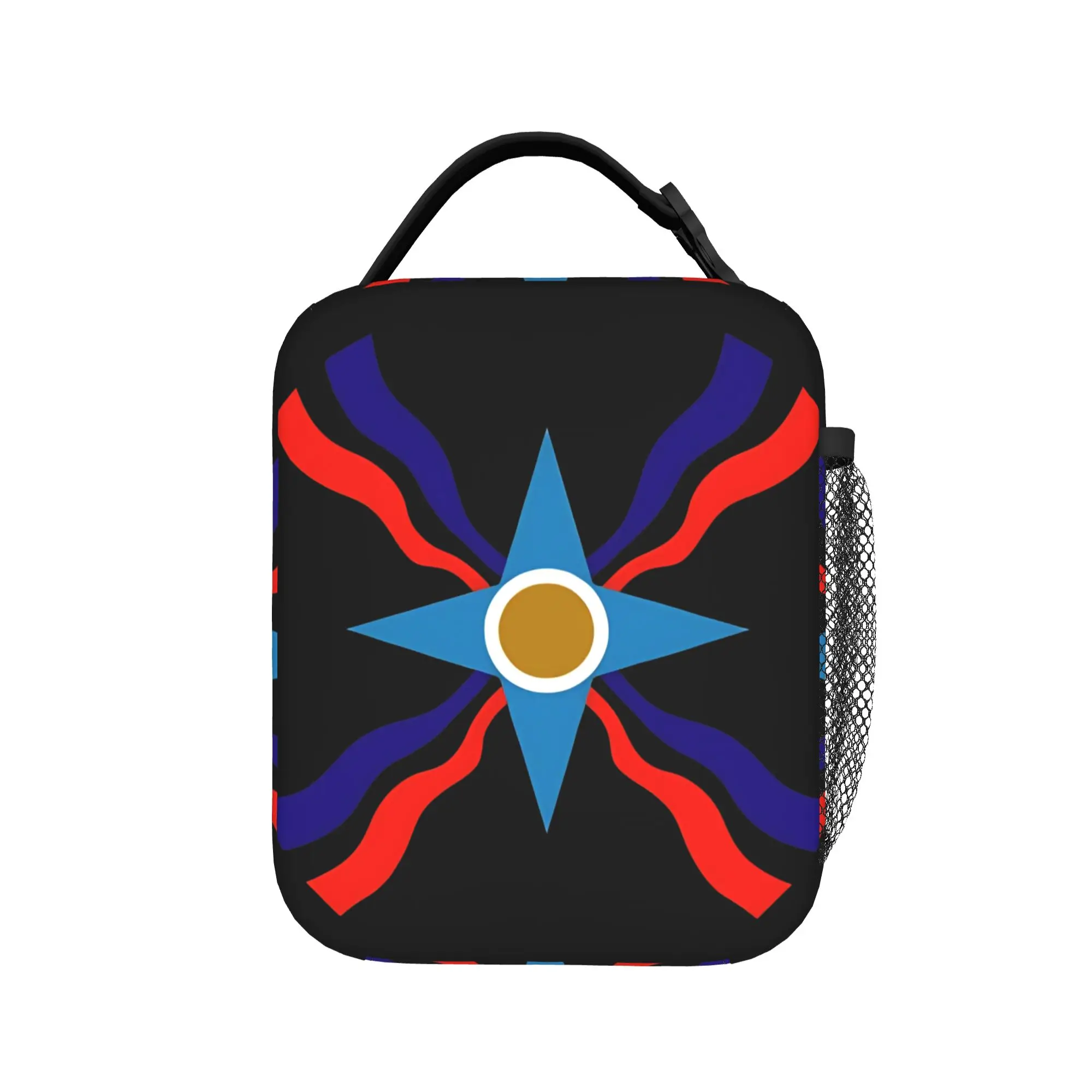 

Сумка для обеда с ассирийским флагом, эстетичный ланч-бокс для ребенка, дорожная сумка-холодильник, водонепроницаемые термосумки для обеда