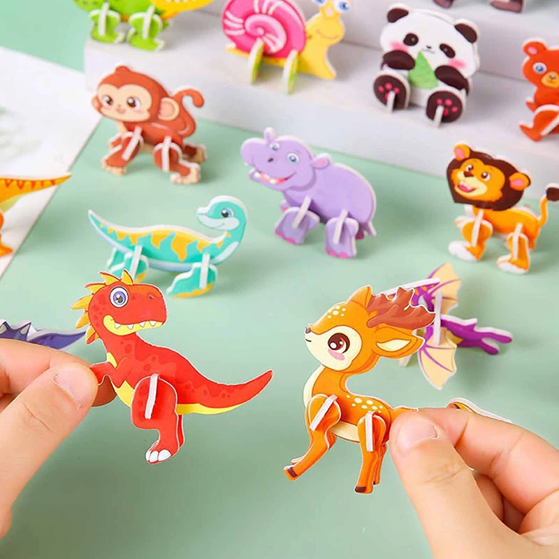 30Pcs Mini Cartoon Animal DIY Paper Jigsaw Puzzles Toys For Kids Birthday Party Favors Kindergarten Rewards Pinata Filler..
