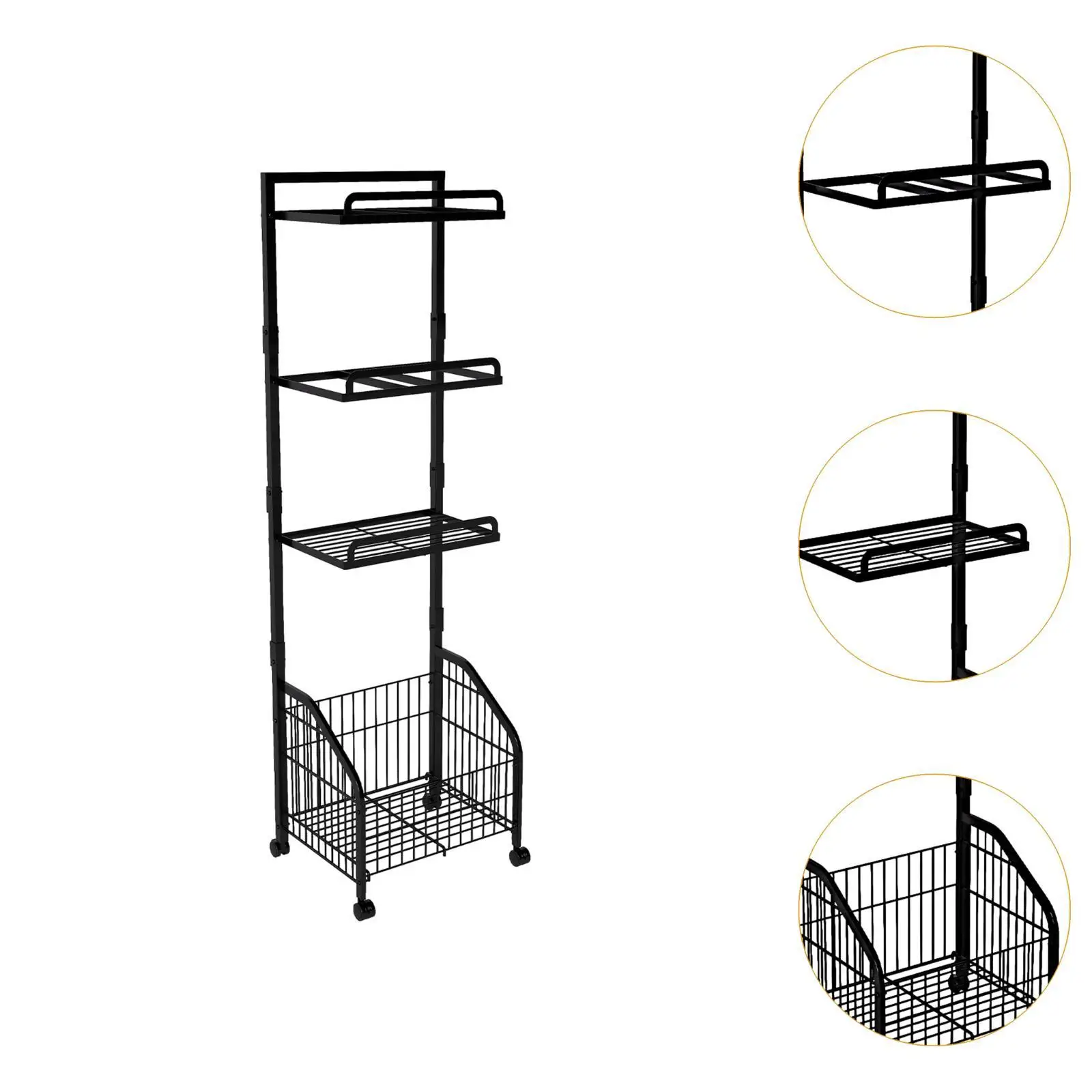 Indoor Basketball Rack Ball Storage Shelf for Sports Gear Badminton Toys