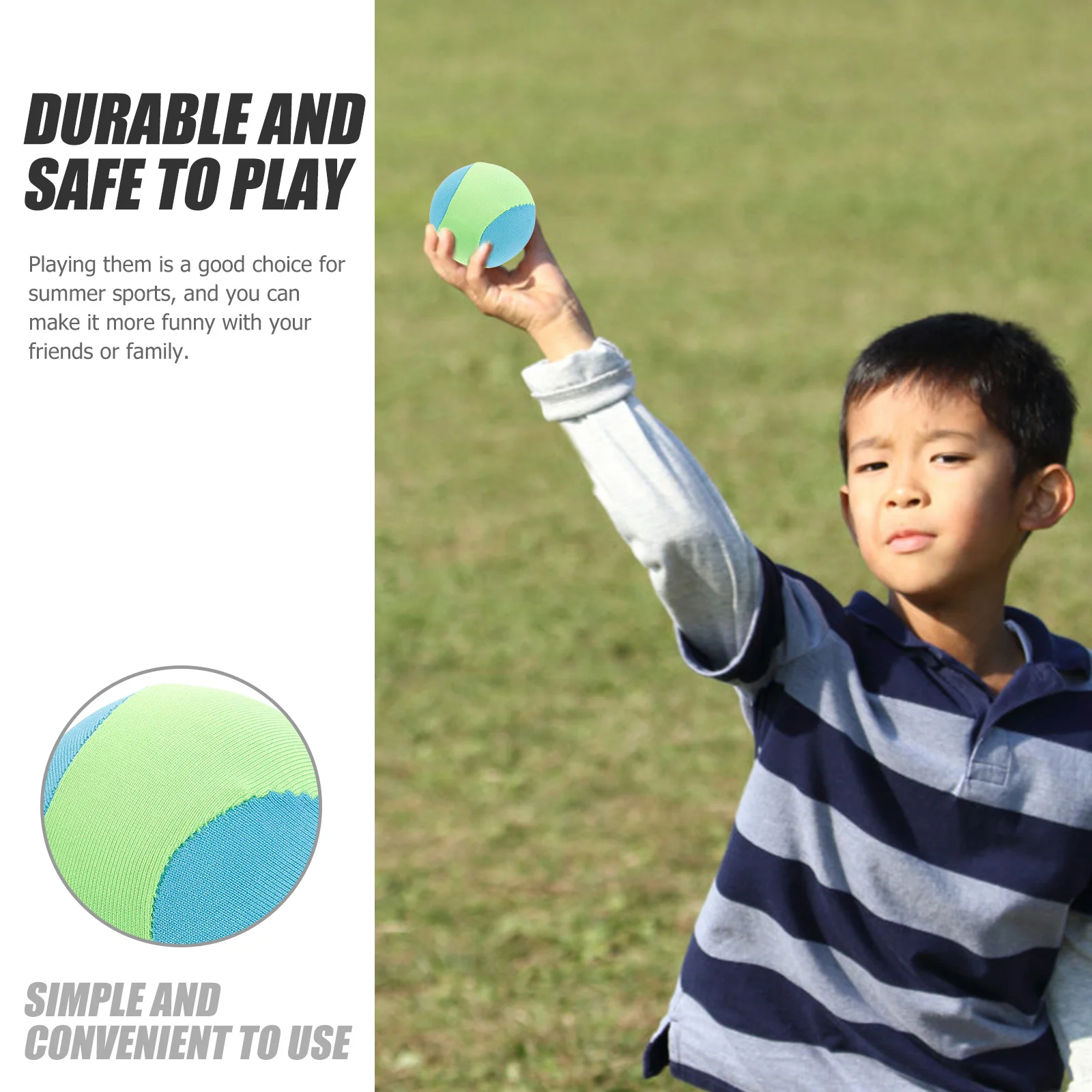 ลูกบอลเด้งดึ๋ง 2 ลูก ทำจากยาง TPR สำหรับเด็ก คลายเครียด เล่นสนุกในงานปาร์ตี้ริมสระน้ำ ชายหาด กีฬากระโดดเล่นเกม