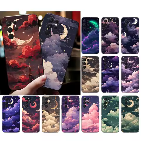 Scenery Anime Art Night Sky Stars moon Phone Case For Samsung A35 A55 A54 A15 A25 A05s A05 A22 A24 A52 A33 A34 M34 M14 M54 M23