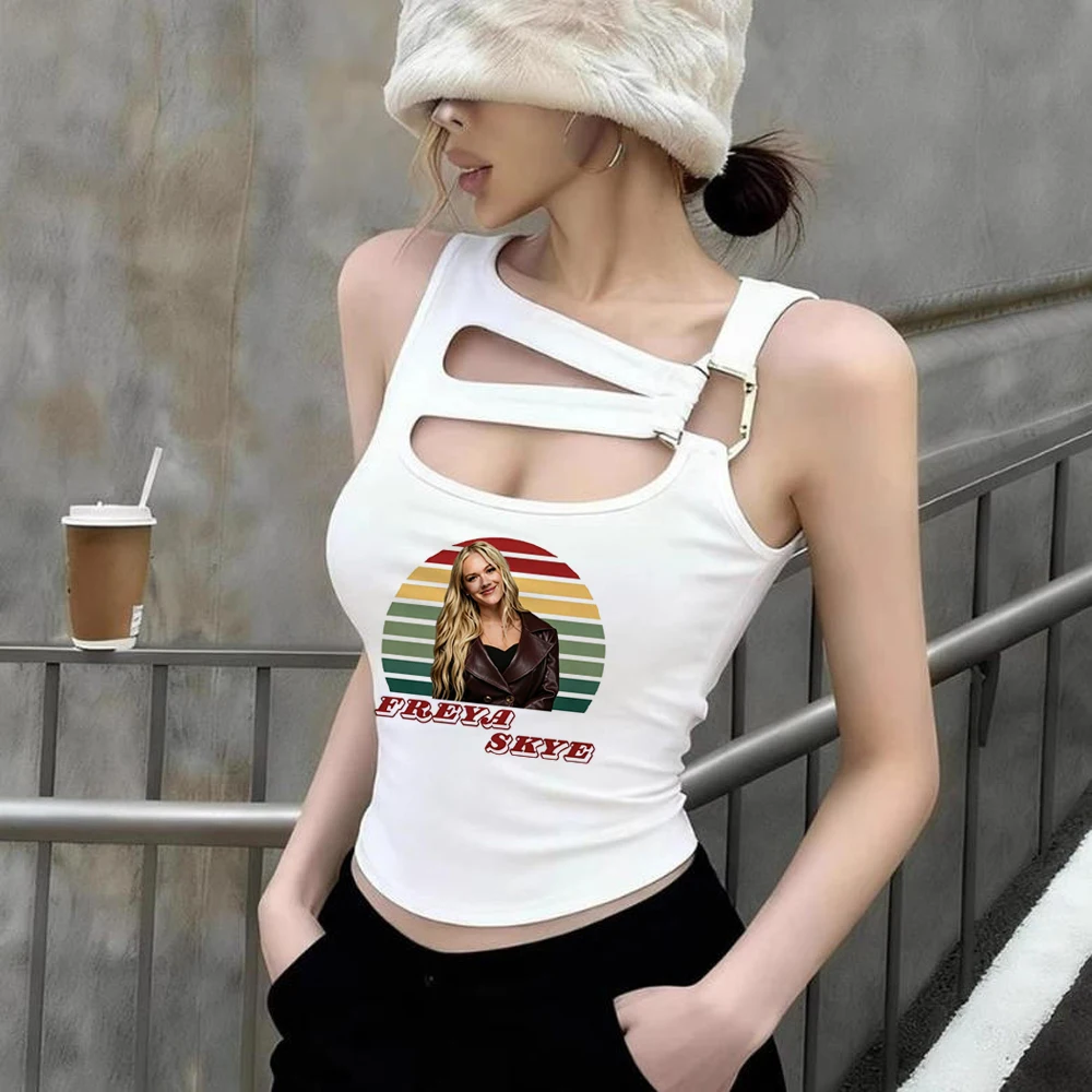 Freya Skye crop top girl vintage grunge korean fashion top tees cutecore meme party clearance sales