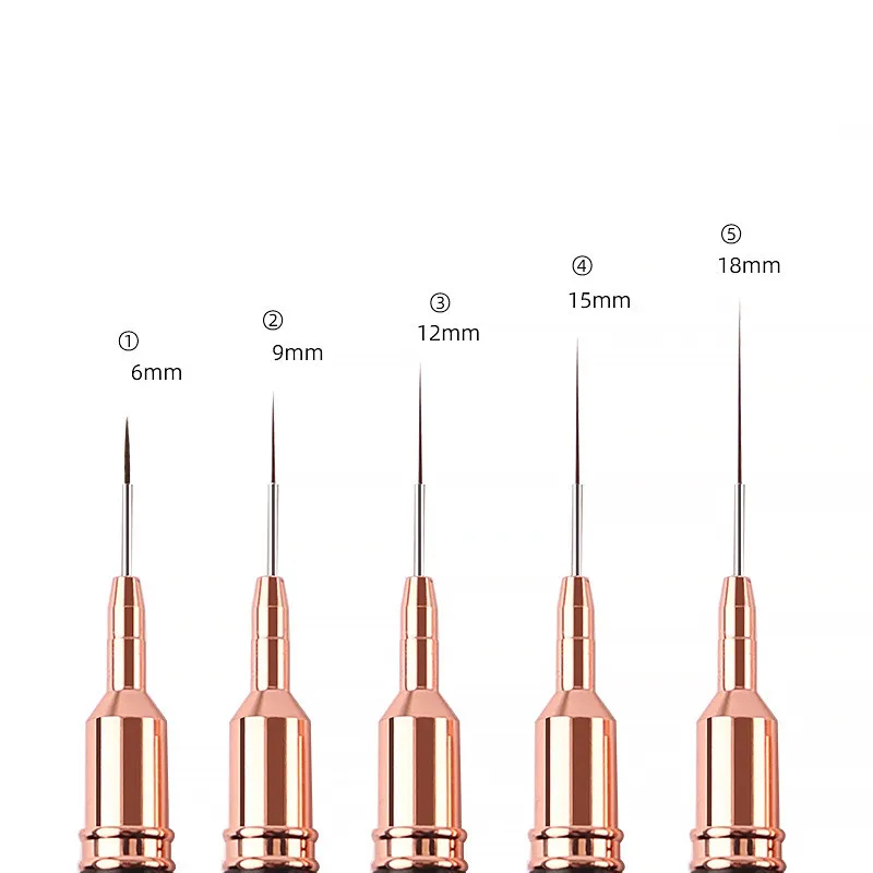 1/5PCS Sandelholz Griff Kunst Liner DIY Malerei Pinsel Zeichnung Linien Streifen Blume Malerei Stift UV Gel Pinsel