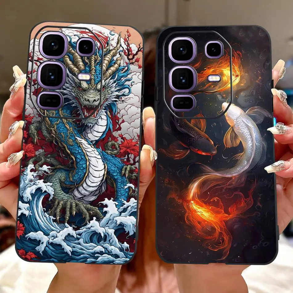 حافظة لهاتف انفينيكس نوت 50 برو + نوت 50 برو 4G حافظة هاتف مطلية على شكل نمر التنين الرائع لهاتف انفينيكس نوت 50 برو بلس حافظة من السيليكون الناعم من البولي يوريثان #3