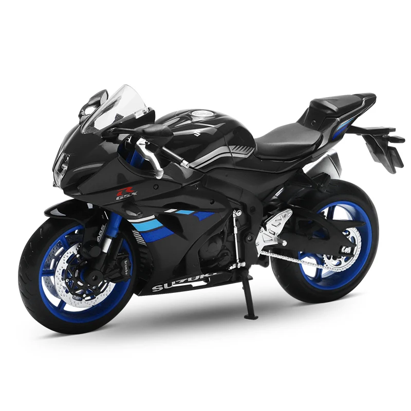 CCA سوزوكي GSX-R1000 نموذج دراجة نارية تأثير معدني حامل قابل للسحب أنيق وملفت للنظر عطلة هدية عرض قطعة