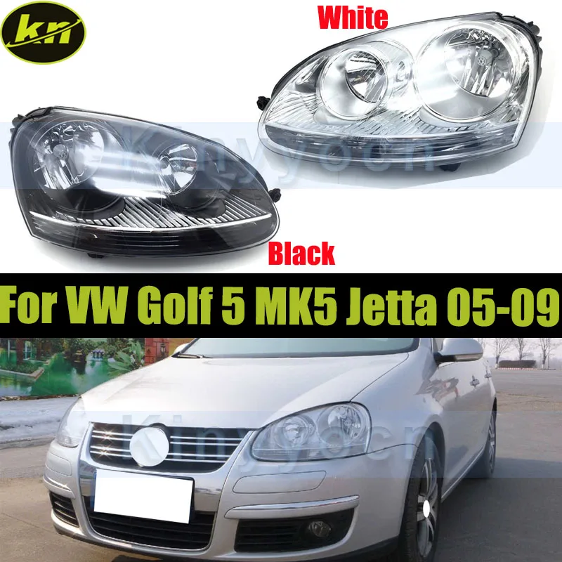 

Car Front Bumper Headlight Headlamp without Bulbs For Volkswagen Golf 5 MK5 Jetta 2005-2009 Head Light Head Lamp