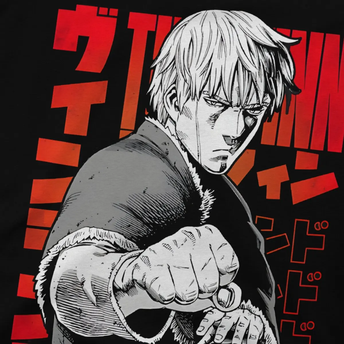 Vinland Saga Poster T-Shirts for Men Thorfinn Fashion 100% Cotton Tee Shirt Crewneck Short Sleeve T Shirts Summer Clothes