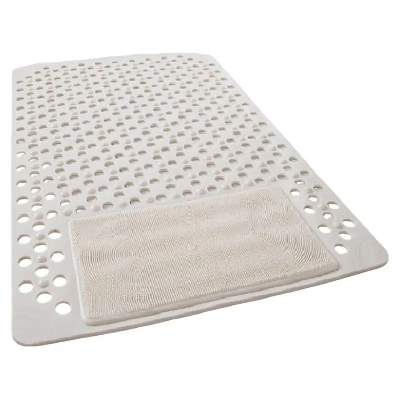 ABKJ-Toilet Bathroom Non-Slip Mat 80X50cm Floor Bath Foot Shower Massage Foot Room Mat White