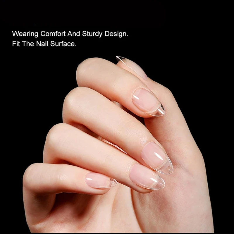 240Pcs/Box Half Matte XXS Almond Nail Tips Full Cover Soft Gel False Artificial Nails Extension Perfect for Extra Short Nail Bed image 5