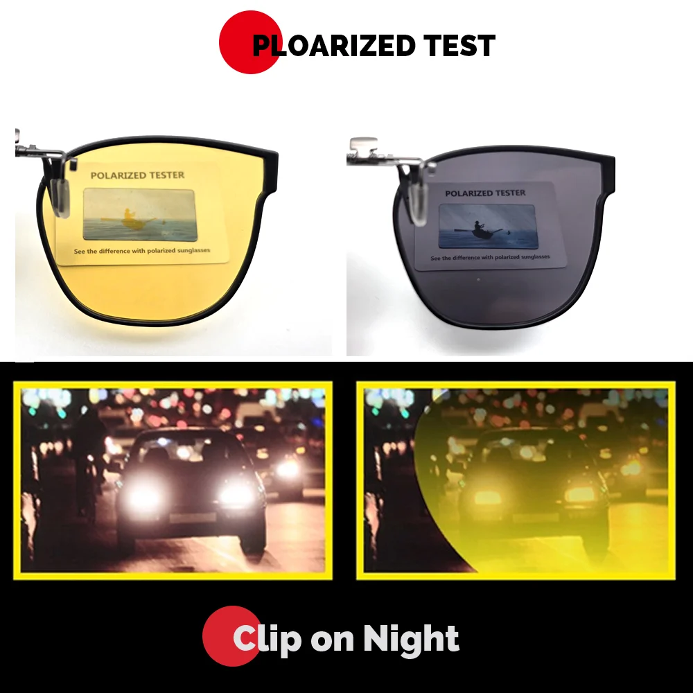 VIVIBEE Hochklappbare Sonnenbrille zum Aufstecken für Autofahren, 52 mm, polarisiert, UV400, große Größe, blendfreie Linse, übergroße Universal-Clips – Detail 3