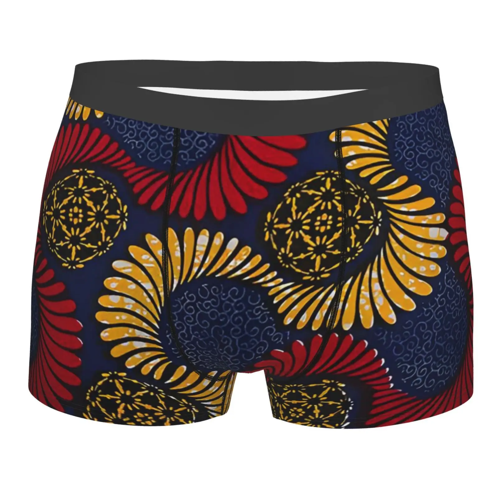 

Serpent African Ankara Print Men's Breathable Boxer Briefs Comfort Soft Stretch Underwear Trunks with Bulge Pouch for Men Boys