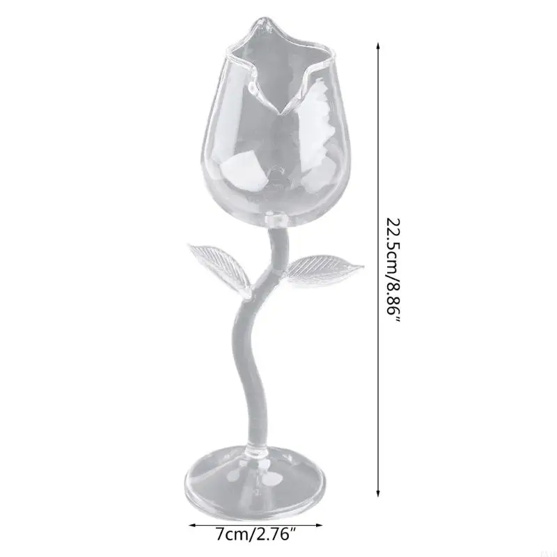 KX4B 100mL Wanced Red Red Rose Goblet Wine Cocktail Ly