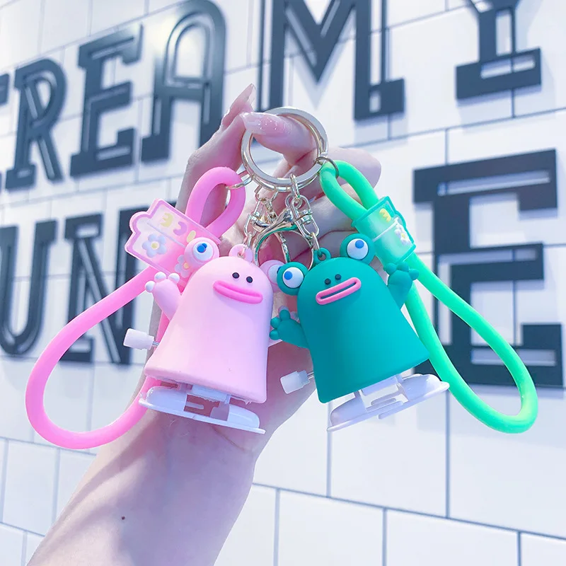 Whimsical Wind-Up Animal Keychain Backpack Keyring Accessory Instagram Gift Cute Viral Decorative Pendant