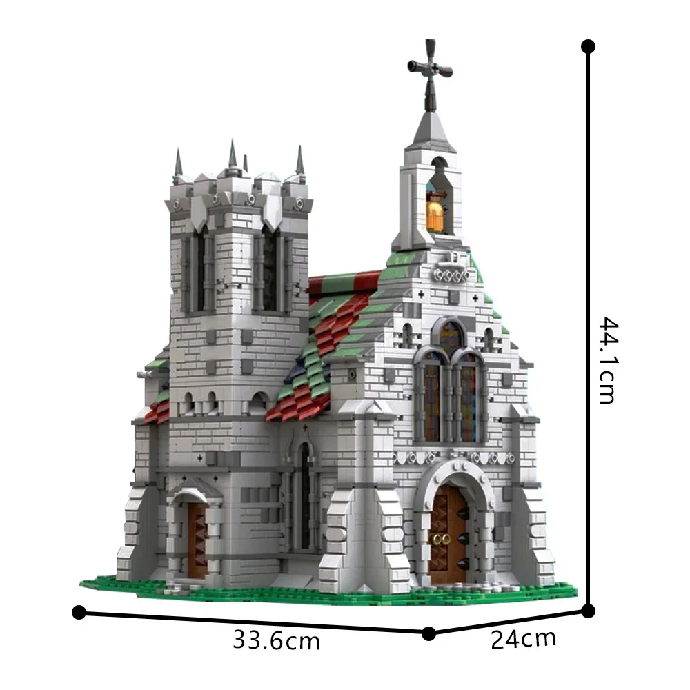 Gobricks moc a antiga igreja blocos de construção modelo medieval antiga igreja casa arquitetura tijolos montagem brinquedos crianças presentes