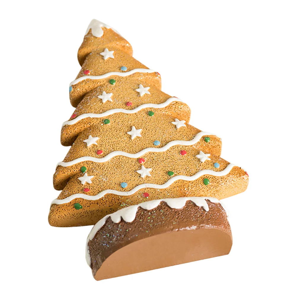 

Gingerbread Christmas Tree Ornament Resin Made Festive Standing Decor for Dining Table Centerpiece Holiday Atmosphere Enhancer