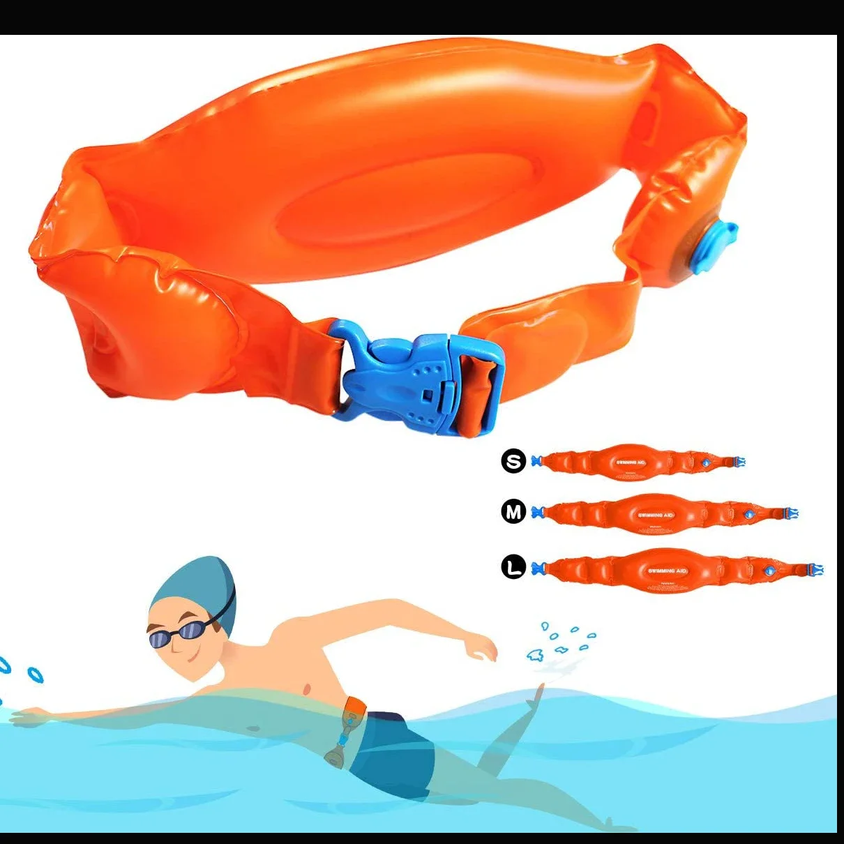 2022 Adjustable Float Plate swimming Training Equipment Buoyancy Band Ring Inflatable Swim Belt Waist