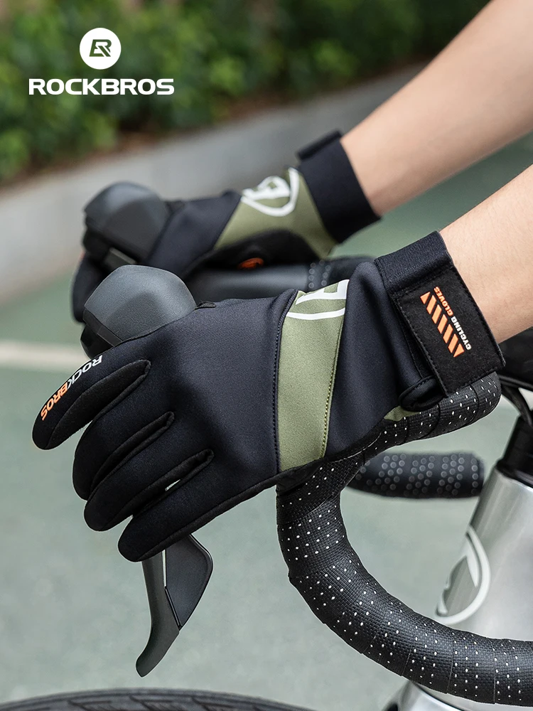 AliExpress ROCKBROS Cycling Gloves Spring Autumn Long Finger Gloves Non-slip Shock-absorbing Touch Screen Reflective MTB Road Bike Glove