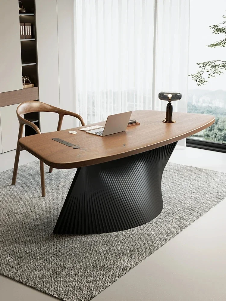 Creative solid wood boss table, large class desk designer, light luxury office, computer desk, high-end desk
