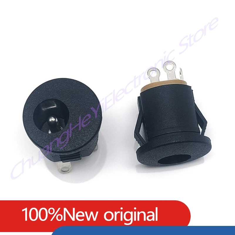 10Pcs/Lot DC-022K DC022K for DC Power Supply Jack Socket Female Panel Mount Connector 5.5mm*2.1mm Round Thread