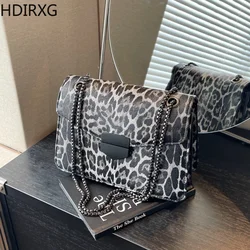 Hot Sale Women's Underarm Classic Leopard Print Bags Woman Fashion Shoulder Bag Girls Chain Bag Women's Handbags Popular Model