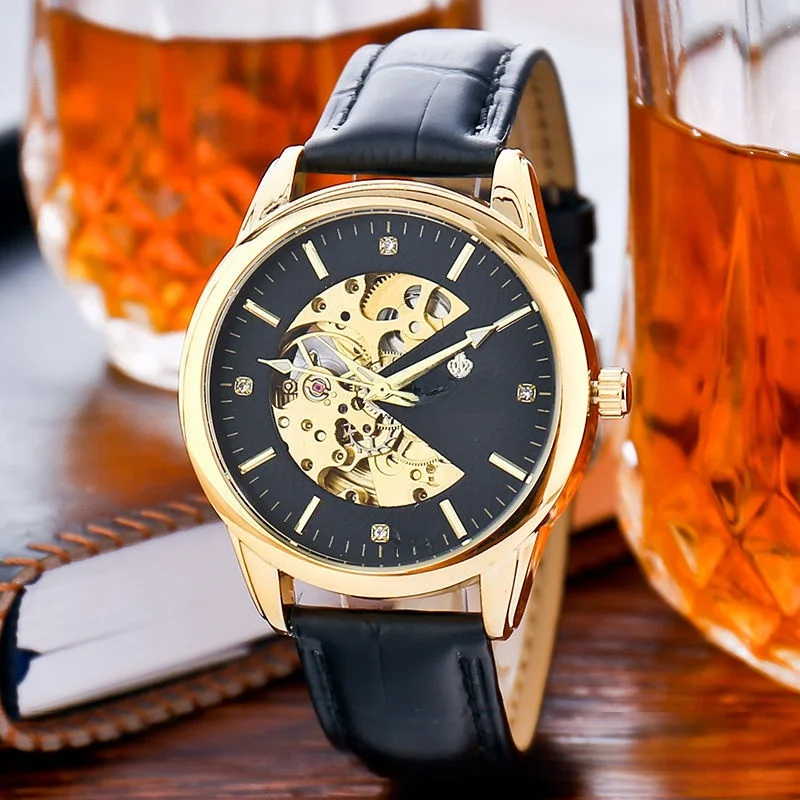 ZHANGU Leather Men's Waterproof Watch High-grade Automatic Mechanical Watch Men's Watch