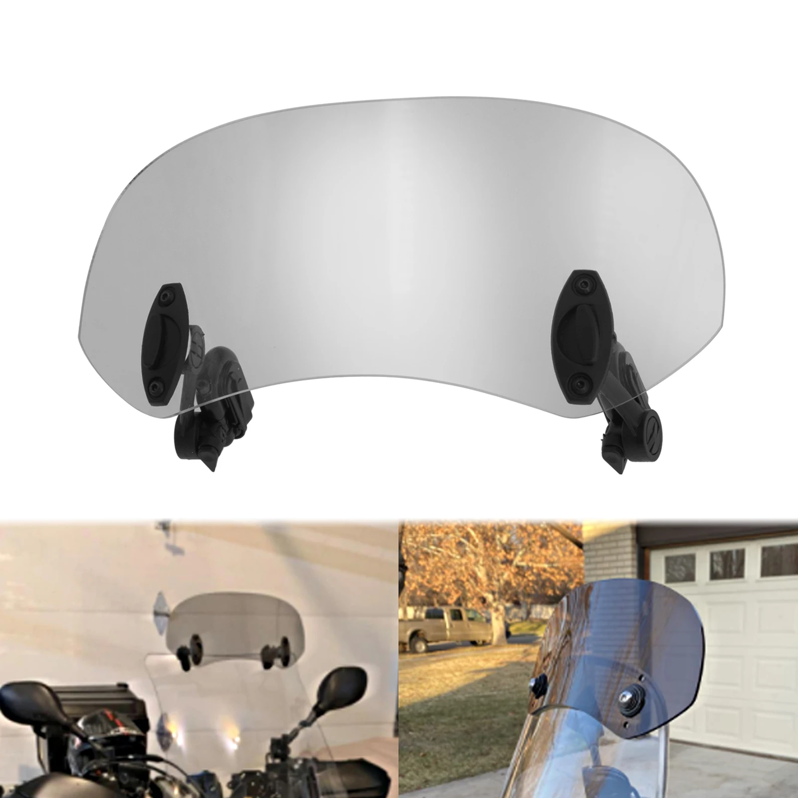 Motorcycle Windscreen Deflector Smoke/Clear Adjustable Windshield Extension Universal For KAWASAKI For Honda For BMW For Harley