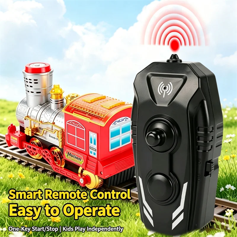 Remote Control Christmas Bubble Machine Toy Classical Retro Train Fully Automatic Bubble Light Music Children's Soap Toy Gifts