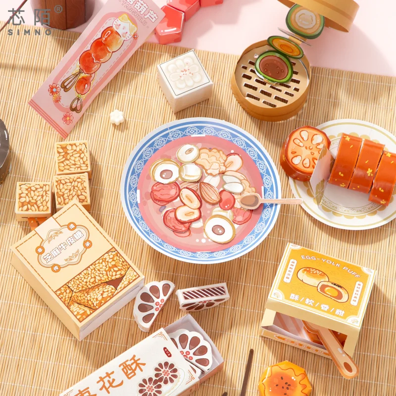 Card Lover 16 Pcs [Food Toy Origami Book 3.0 Series] Colorful Small Patterns Cute Creative Dishes Snacks Beverages Sticker Paper