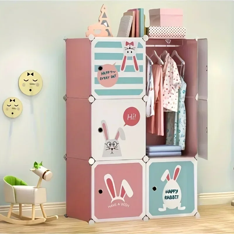 Dress Child Wardrobe Closet Baby Clothes Portable Kids Cabinet Easy Assembly Meuble Chambre Enfant Furniture for Toys Organizer