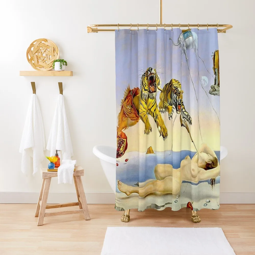 

IN FLIGHTVintage 1944 Dali Painting Print Shower Curtain Shower Set Luxury Bathroom Shower Modern Showers For Bathroom Curtain