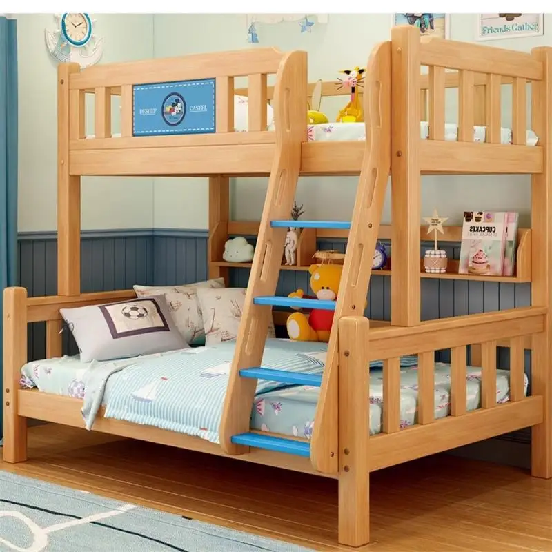All solid wood children's bed Small apartment 1.2 meters Mother and child bed 1.5 meters Upper and lower bunk  high and low beds