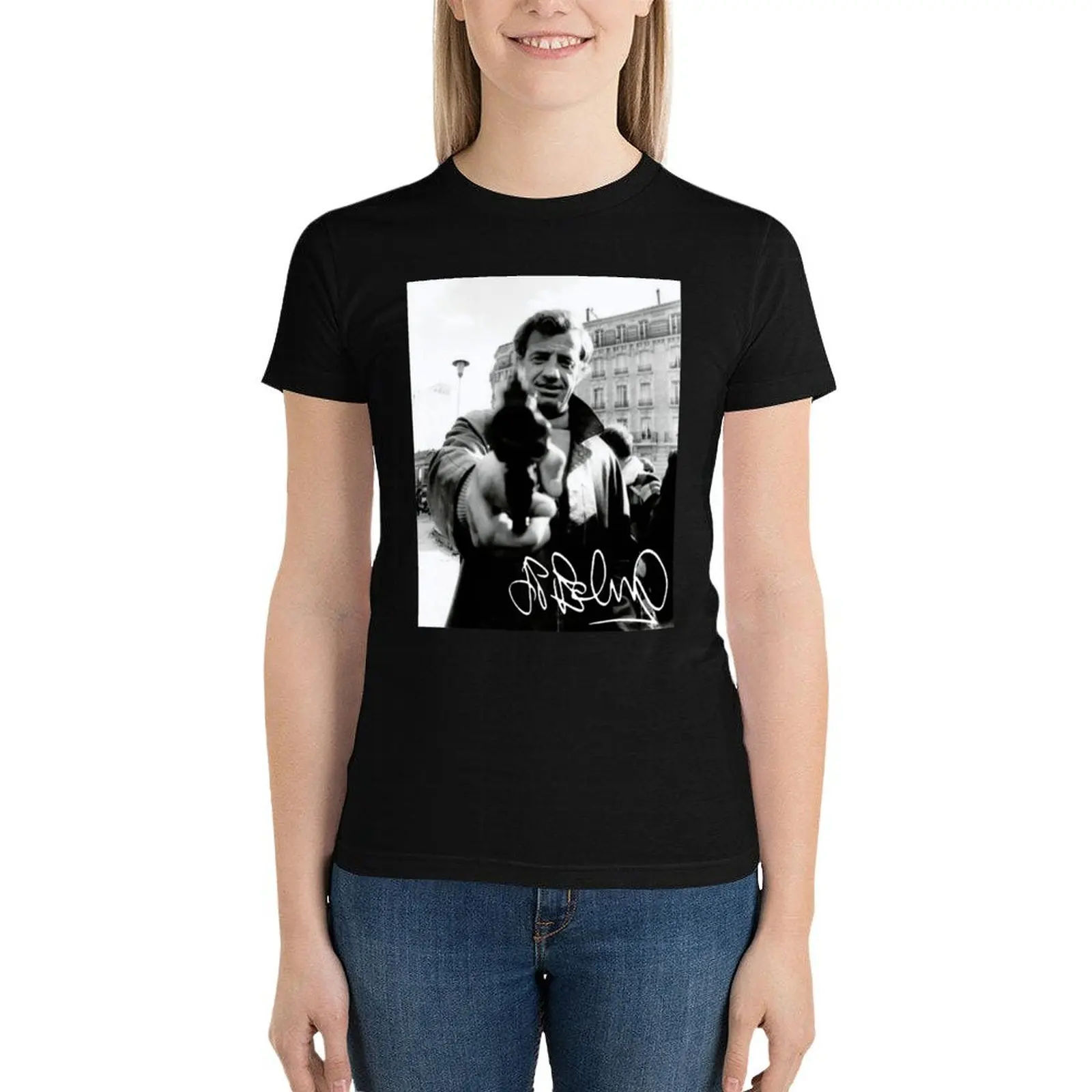 Jean Paul Belmondo, rip Jean-Paul Belmondo, jean paul belmondo autograph T-Shirt animal prinfor t-shirt dress for Women graphic