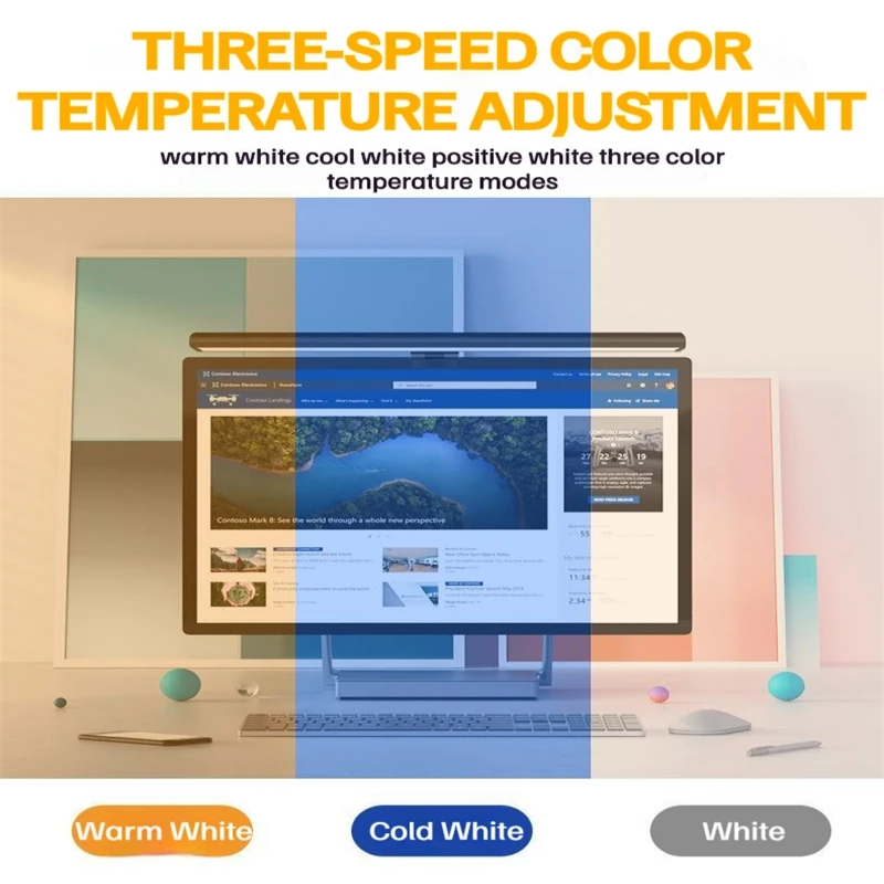 Stepless Dimming Screenbar Lamp Computer Screen Hanging Lamp Eyes Protection Bar For Learning Reading Monitor Lamp Led Desk Lamp