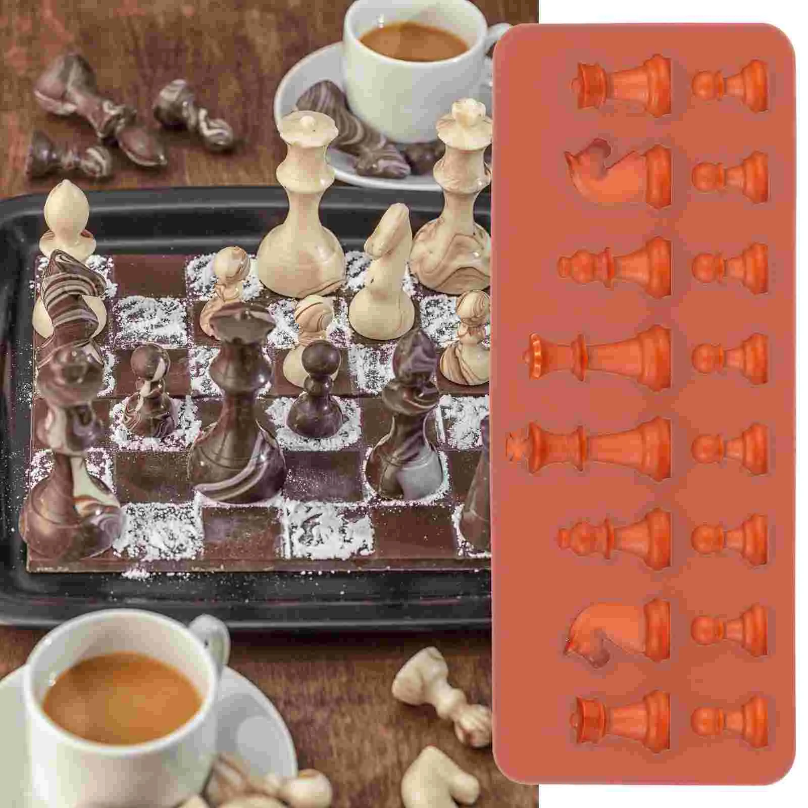 16 Lattices Silicone Ice Cube Mold Chess Shape Cake Mold for Cake Jelly Candy Chocolate DIY Bakware Decorate