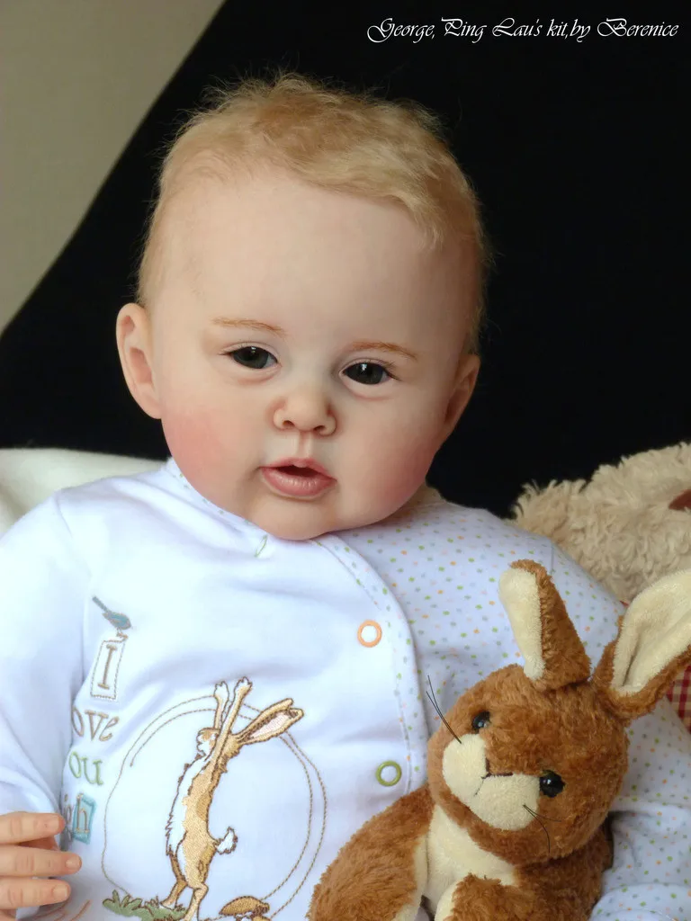 SINO-BB mit Bauchplatte, 55,9 cm, Prince George Reborn-Puppe, lebensechte Malerei, fertige Jungen-Babypuppe