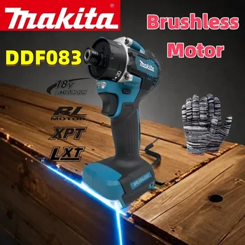Makita DDF083 18V 브러시리스 무선 드라이버 드릴, DDF083RFE 전기 스크루 드라이버, 조임 나사, 드릴 구멍에 적합, 40N.m 토크