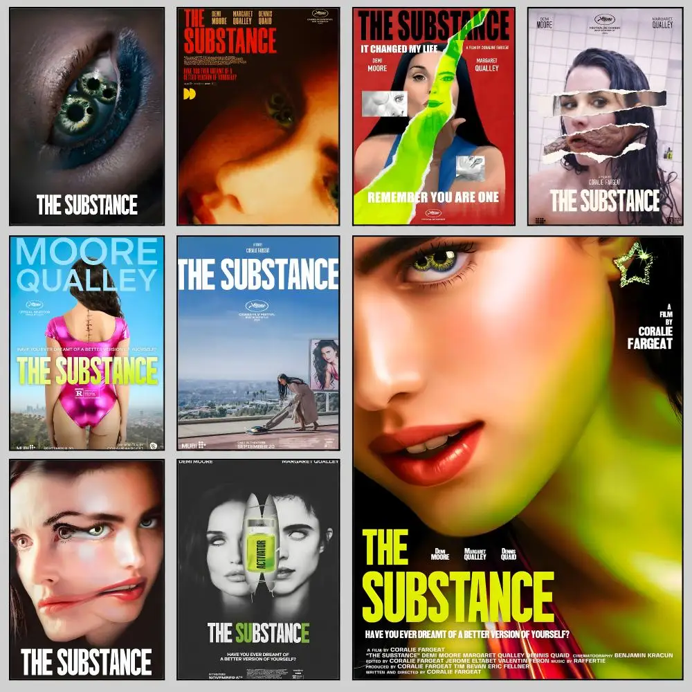 movie The Substance Poster Wall Posters Self-Adhesive Wall Stickers Home Decoration for Bedroom Living Room
