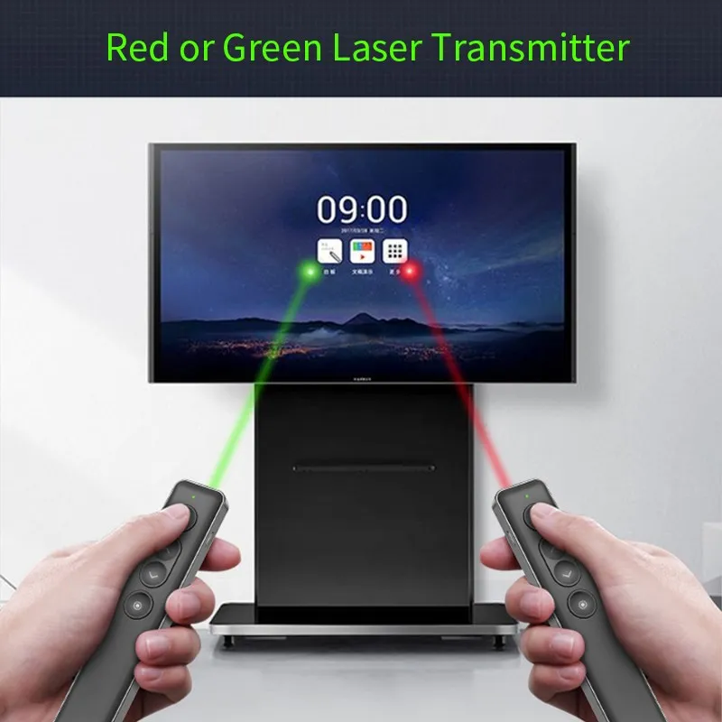 Laser PPT Presenter Green Red Light PPT Clicker Spotlight Magnifier Wireless Air Mouse Page Turning Pen Remote Control