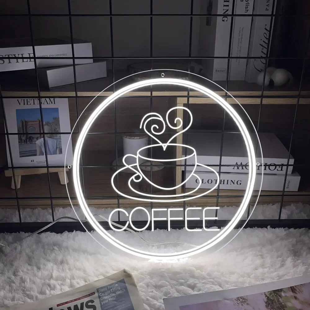 sinal de neon personalizavel para decoracao coffee shop lampada led na decoracao da parede sinal personalizado coffee bar luzes 01