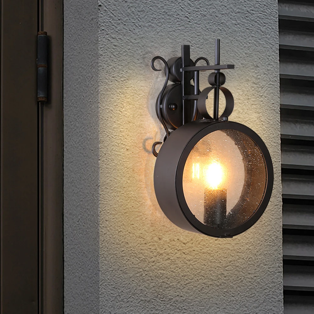 Imagem -05 - Sandiy Sandiy Lâmpada de Parede Externa Luz de Varanda Externa Luz de Jardim Vintage Iluminação Industrial Americana Arandelas para Terraço Pátio Pátio E26 E27 Ip65 à Prova Dágua Ac110v240v