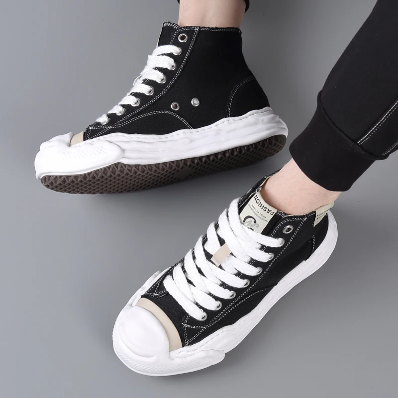 Thick Soled Canvas Shoes Men\'s Trendy Brand Breathable Ins Trendy High Top Board Women\'s Couple Shoes A Pair of Couple Styles