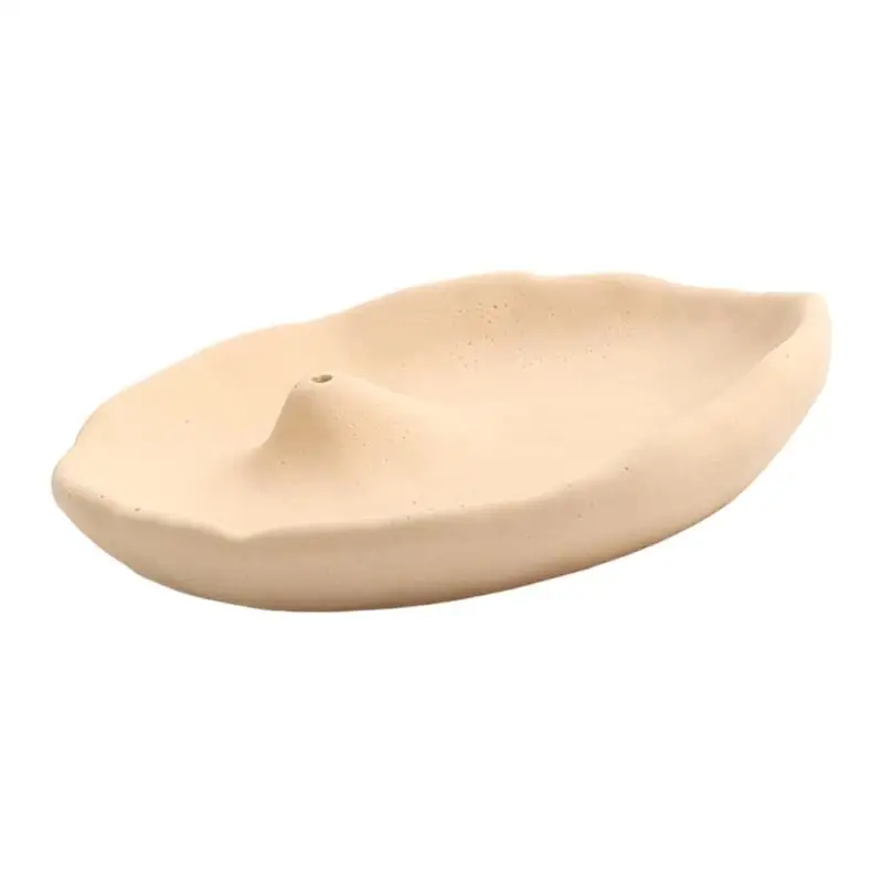 E8BD Nature-Themed Synthetic Stone Burners Plate with Center Opening for Cones and Use, a Shallow Catching Dish