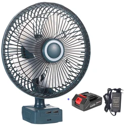 Bateria de lítio alimentado sem fio ventilador elétrico, inclinação ajustável, 3 velocidades ventilador elétrico, 18V