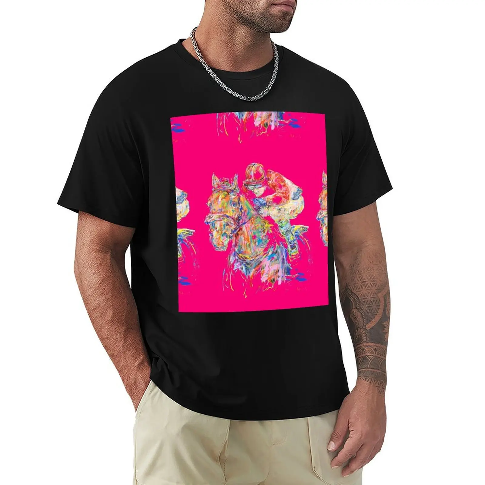 Pink rider T-Shirt Soft Anti-Shrink Cotton Tee