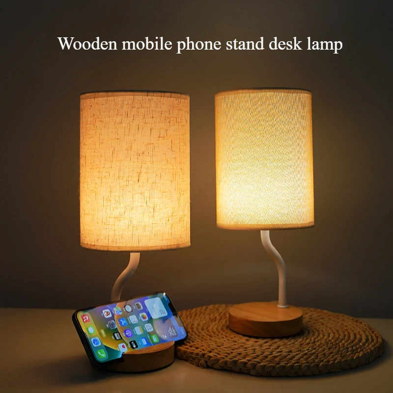 Creative and Minimalist LED Fabric Lampshade Storage Desk Lamp Bedroom Bedside Sleep Atmosphere Small Night Light