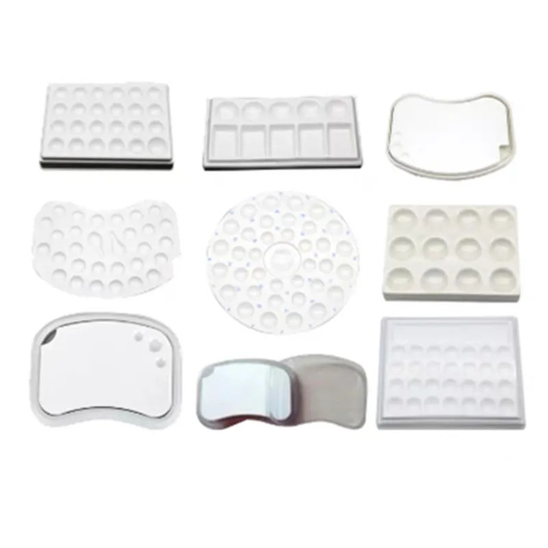 

Dental Laboratory Porcelain Plate Palette with Tooth Tools - Watering Thermal Insulation Moisturizing Tool for Dental Work