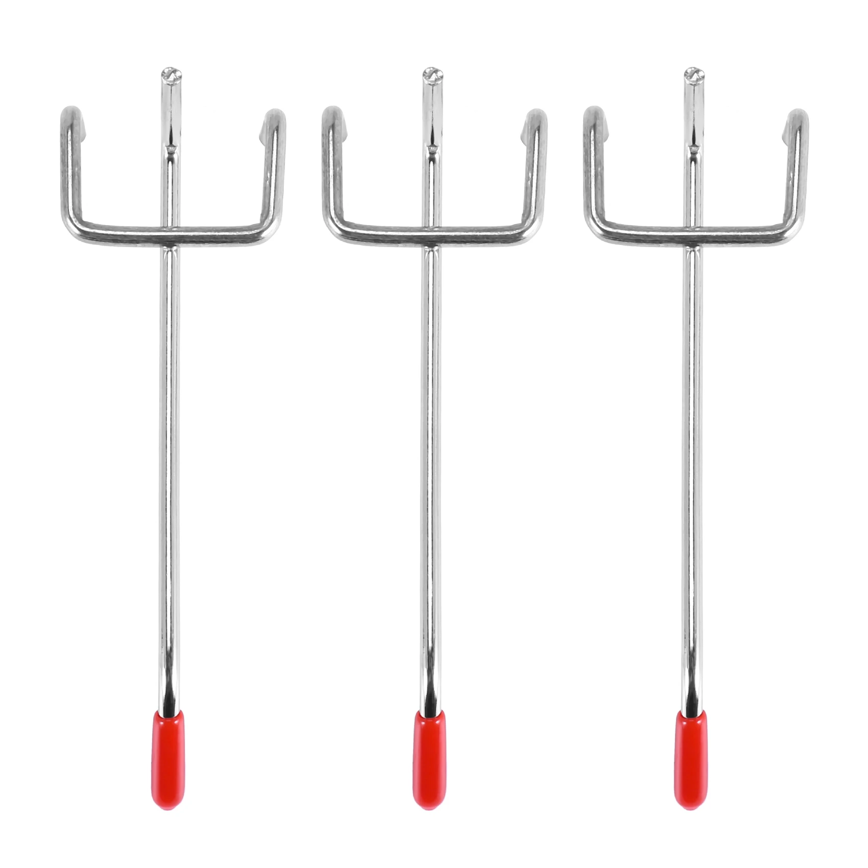 25Pcs 100Mm Pegboard Hooks Slat Wall Retail Display Shop Peg Hang Fits Home Hanger Chrome Metal 1-1.5Kg Loading-A57M