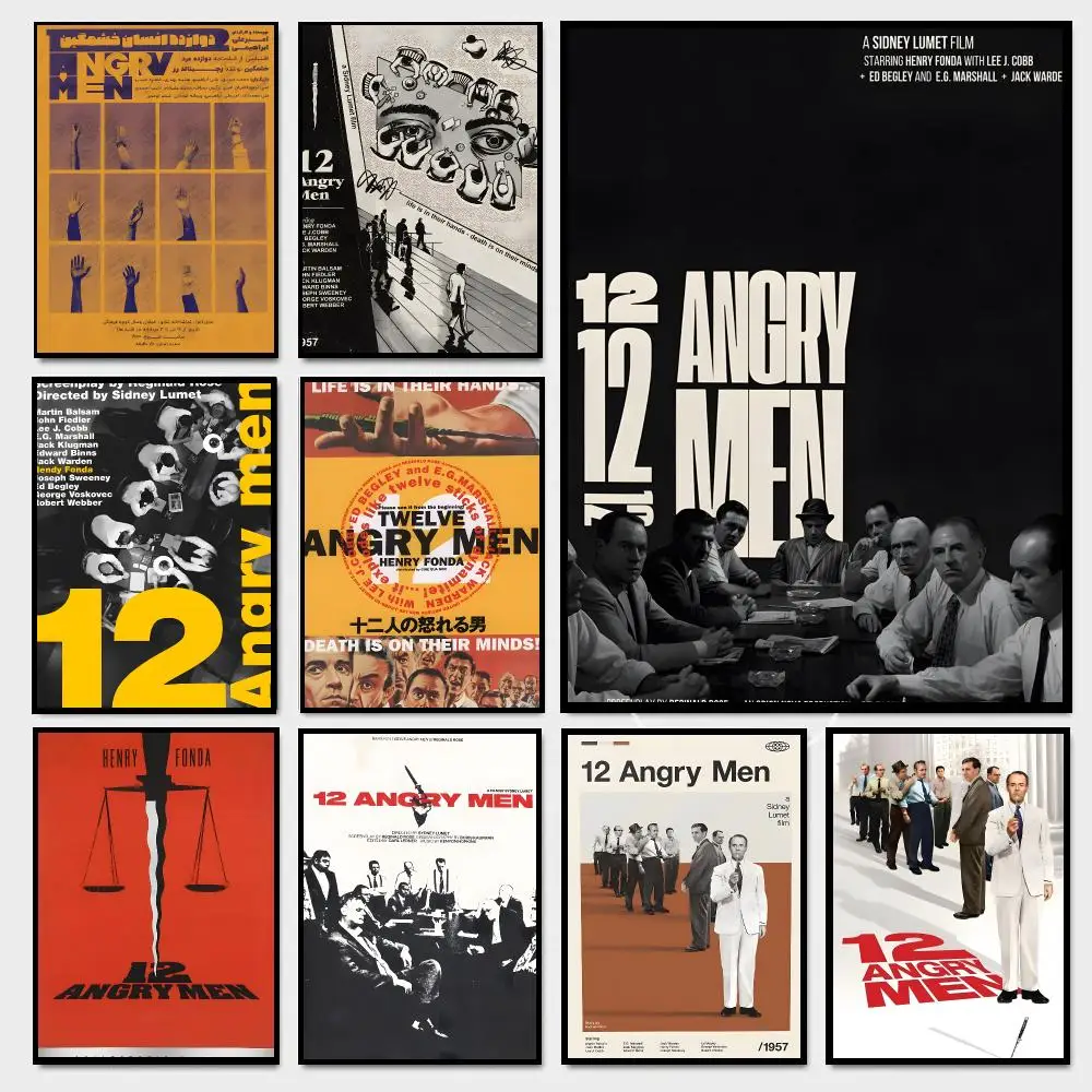 Moive 12 Angry Men Poster Painting Prints Wall Art Picture Film Room Home Bar Cafe Decor Home  Mural