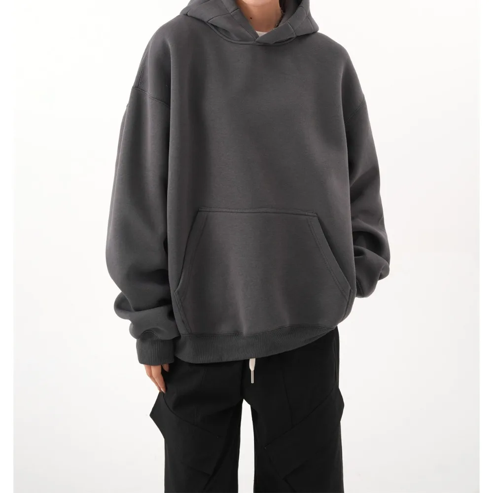 سويت شيرت بقلنسوة لكل من الرجال والنساء، قميص خريفي عصري فضفاض عالي الجودة بلون سادة #3